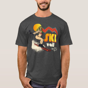 T-shirt Ski Vail les années 7080s Retro Souvenir Style Ski