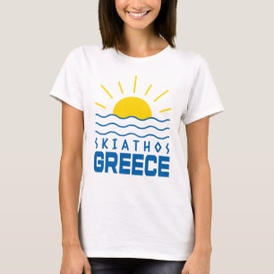 T-shirt Skiathos Grèce soleil et mer vague femmes