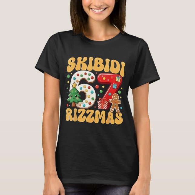 T-shirt SKIBIDI 67 RIZZMAS Six Seven Meme Christmas Boys G (Devant)