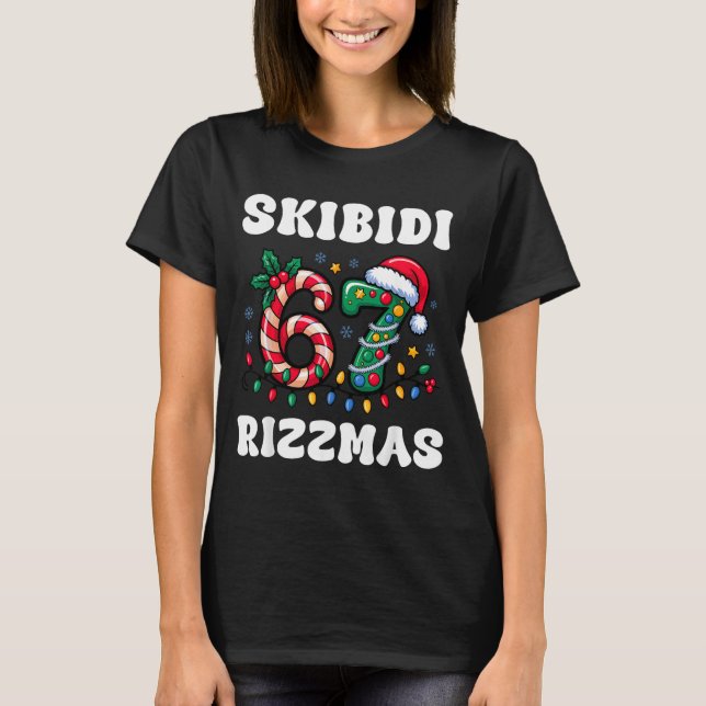 T-shirt Skibidi Rizzmas 67 Christmas Six Seven Xmas Funny  (Devant)