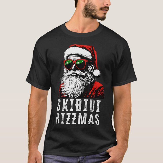 T-shirt Skibidi Rizzmas Noël Père Noël Joyeux Rizz (Devant)
