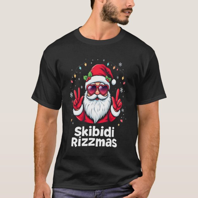 T-shirt Skibidi Rizzmas Père Noël Noël (Devant)