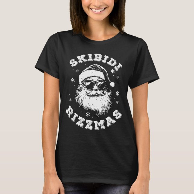 T-shirt Skibidi Rizzmas Santa Funny Christmas Gen Alpha Sl (Devant)