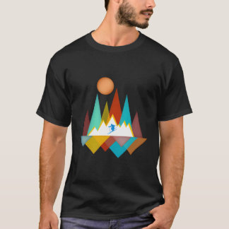 T-shirt Skier Ski de neige Montagnes extérieures Forêt Nat