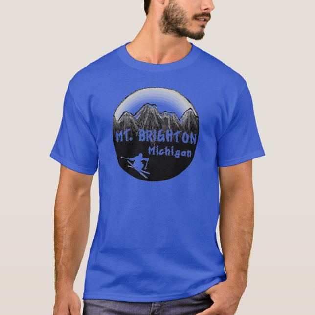 T-shirt Skieur de Mt. Brighton Michigan (Devant)