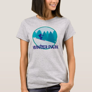 T-shirt Skieur de parc d'hiver
