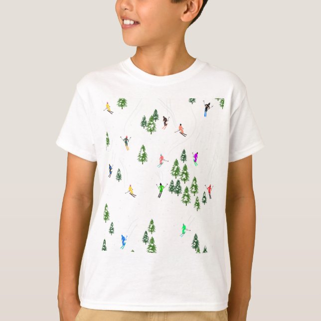 T-shirt Skieurs alpins de vacances (Devant)