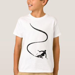 T-shirt Skieurs Descente Montagnes Ski Sport Ski Ski Gif