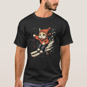 T-shirt skieuse freestyle Cat sur le ski freestyle