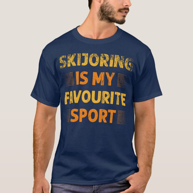T-shirt Skijoring Is My Favorite Sport boy retro (Devant)