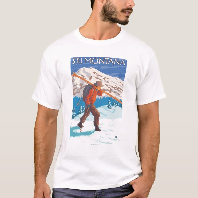 T-shirt Skis de transport de neige de skieur - Montana (Devant)