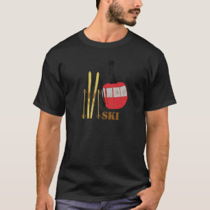 T-shirt Skis Et Poles D'Or   Retro Ski Lift Holiday