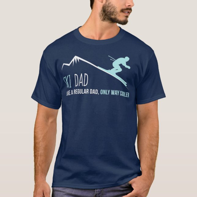 T-shirt Skis Papa Funny Cute Winter (Devant)