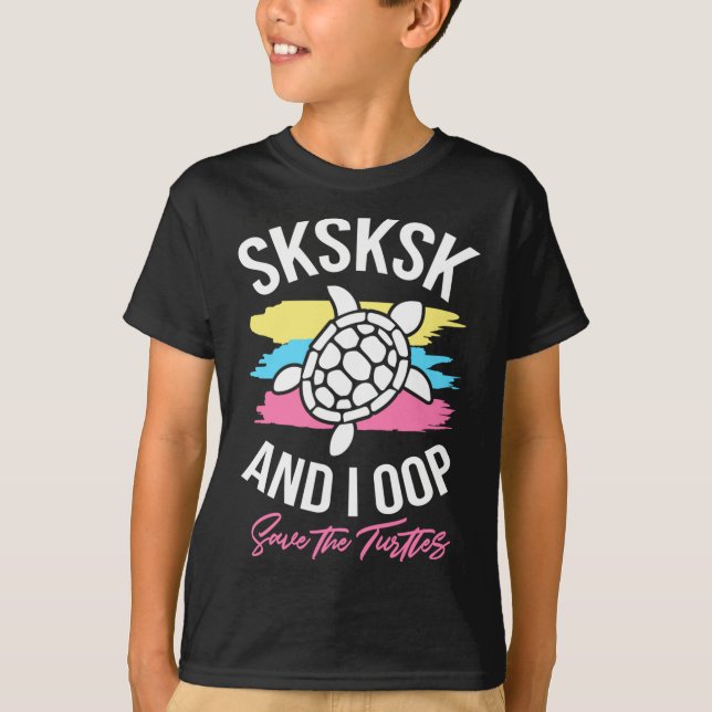 T-shirt Sksksk Et Moi Sauvons Les Tortues Vagues Maigre Me (Devant)
