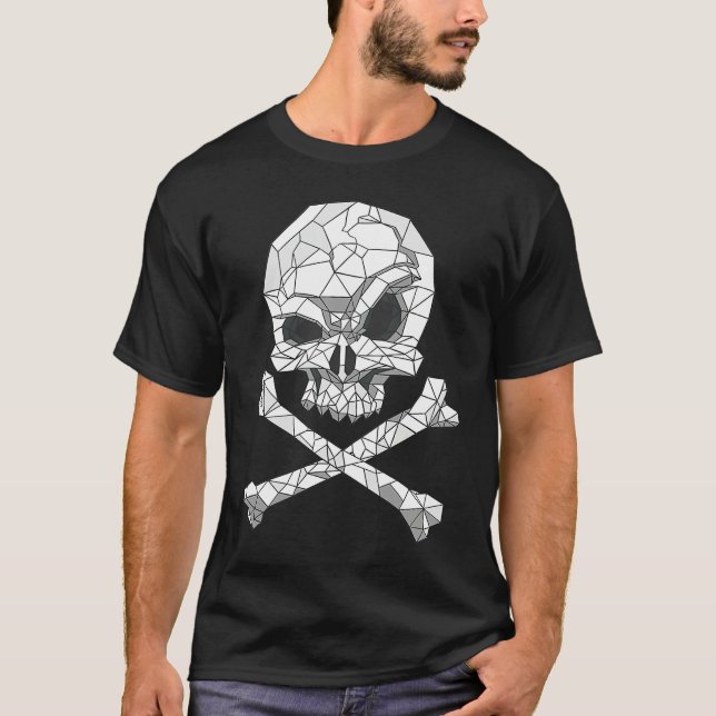 T-shirt Skull And Bones Geometric Bizarre Dark (Devant)