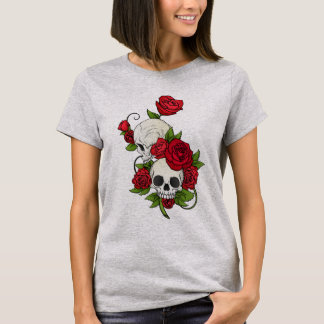 T-Shirt Skull flowers
