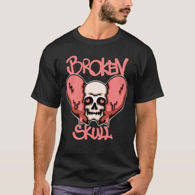 T-shirt Skull with Dripping Broken streetwear  (Devant)