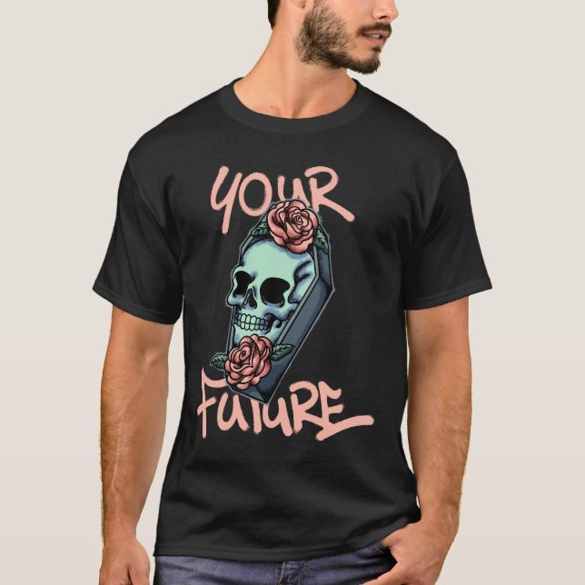 T-shirt Skull with Roses streetwear  (Devant)