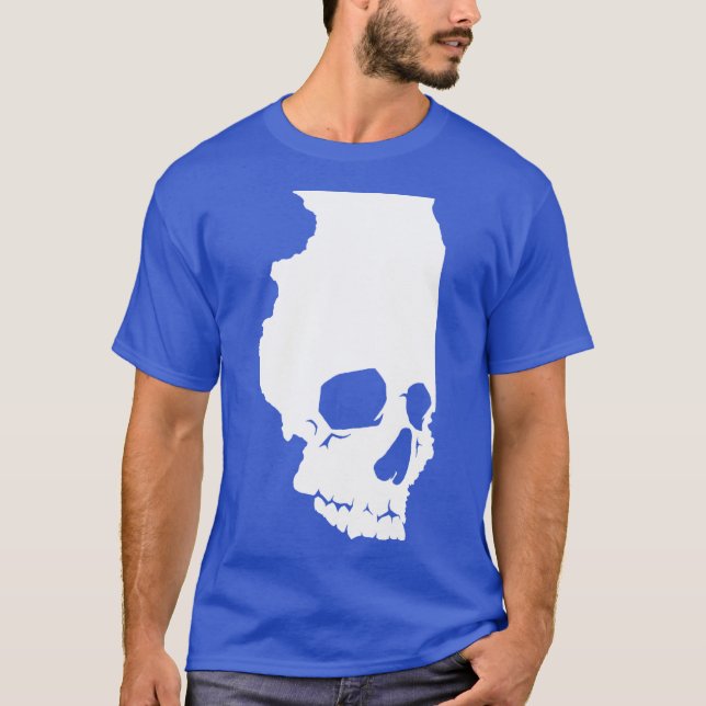 T-shirt Skullinois Sur Chemises Noires (Devant)