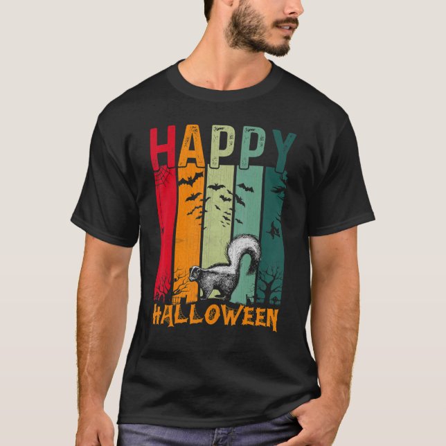 T-shirt Skunk Girls Boys Retro Style Dîner Halloween Pa (Devant)