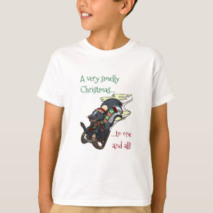T-shirt Skunk Sur Un Dessin Dessin De Noël Odeur De Chauss