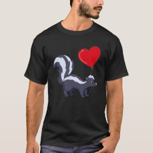 T-shirt Skunk With Heart Balloon Valentines Day Love Boys