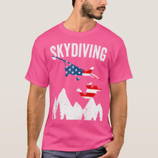 T-shirt Skydiver Saut Du Drapeau Plane Us Skydiving