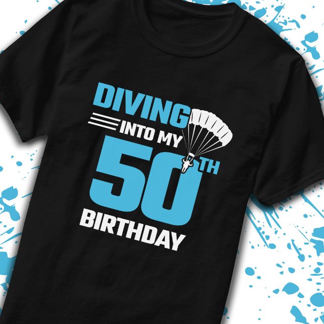 T-shirt Skydiving Anniversaire - 50ème - Première plongée  (Créateur téléchargé)