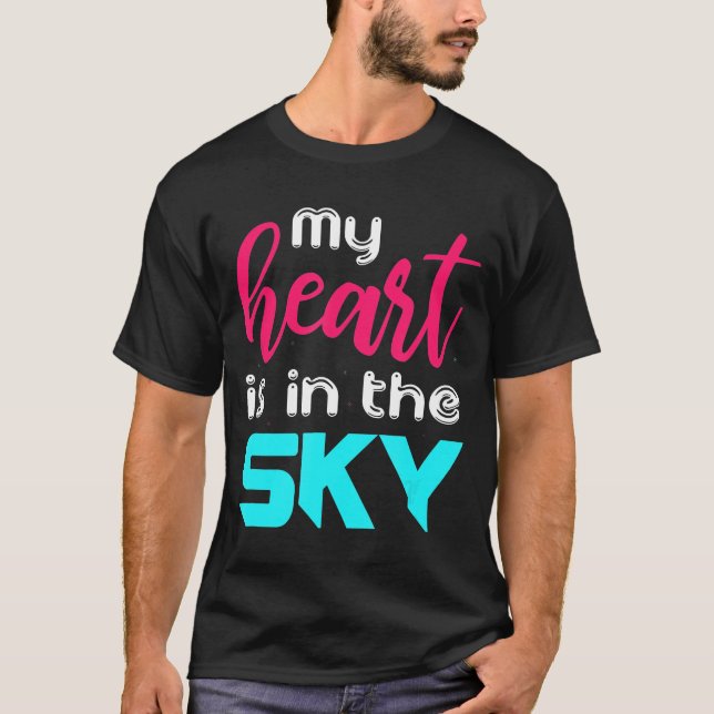 T-shirt Skydiving-Mon Coeur Est Dans Le Ciel (Devant)