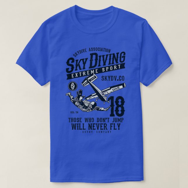 T-shirt Skydiving Parachute Skydive (Design devant)