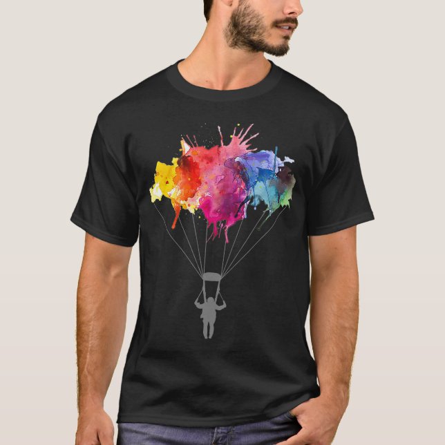 T-shirt Skydiving Parachute Skydiver Skydive Tee  (Devant)