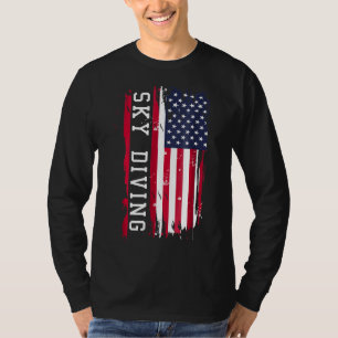 T-shirt Skydiving Patriotic Sky Plongée Parachute À L'Ap