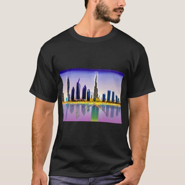 T-shirt Skyline de Dubaï avec le gratte-ciel Burj Khalifa (Devant)
