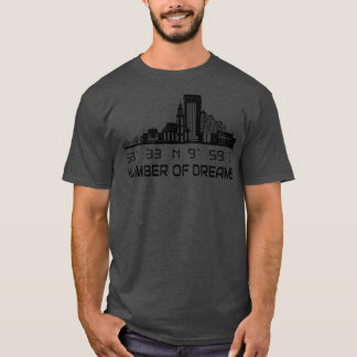 T-shirt Skyline Hamburg Silhouette Coordonnées GPS Ville