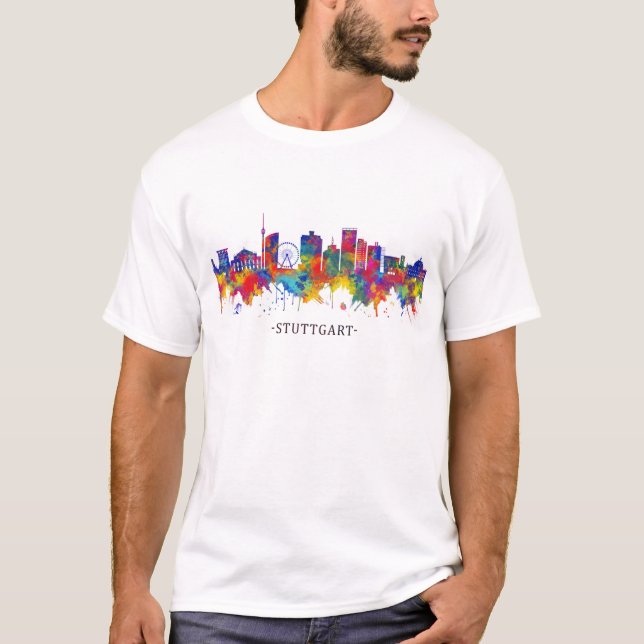 T-shirt Skyline Stuttgart Allemagne (Devant)