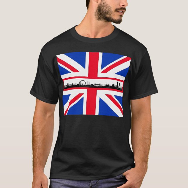 T-shirt Skyline Union Jack London (Devant)