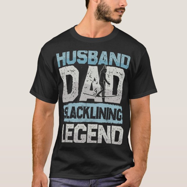 T-shirt Slackliner Husband Dad Slacklinen Legend Slackline (Devant)