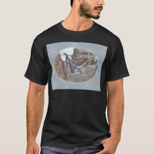 T-shirt Slate Grey Nuthatch Songbird Joyeuses Fêtes