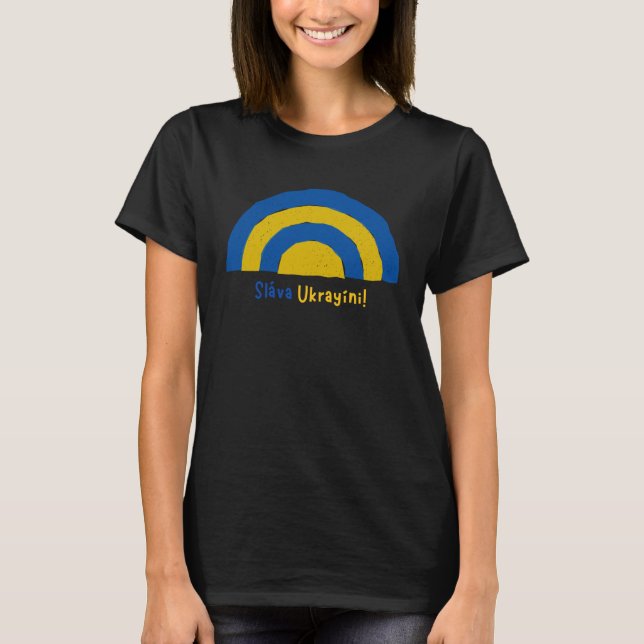 T-shirt Slava Ukraine Chemise Sláva Cadeaux Ukrayíni (Devant)