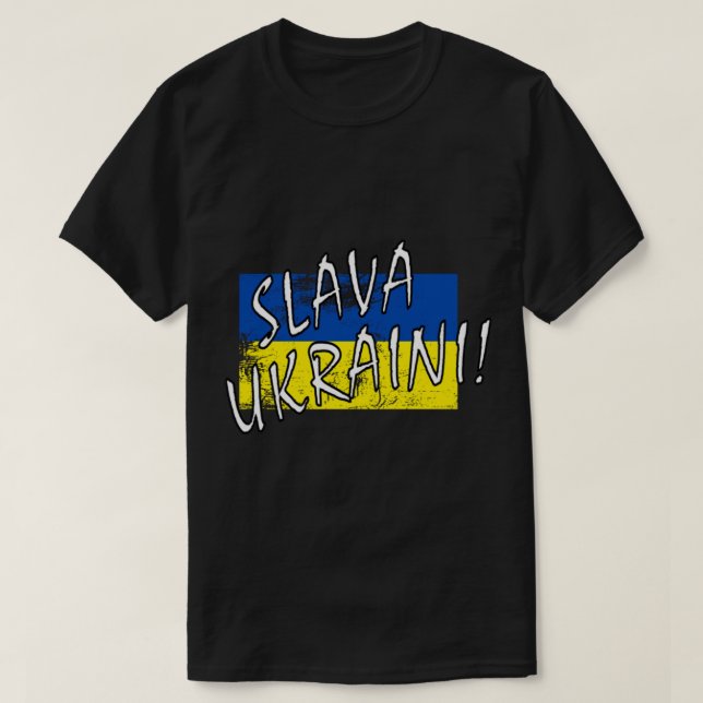 T-shirt Slava Ukraini ! avec drapeau (Design devant)