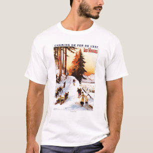 T-shirt Sledding et skier à l'affiche de VOSGES