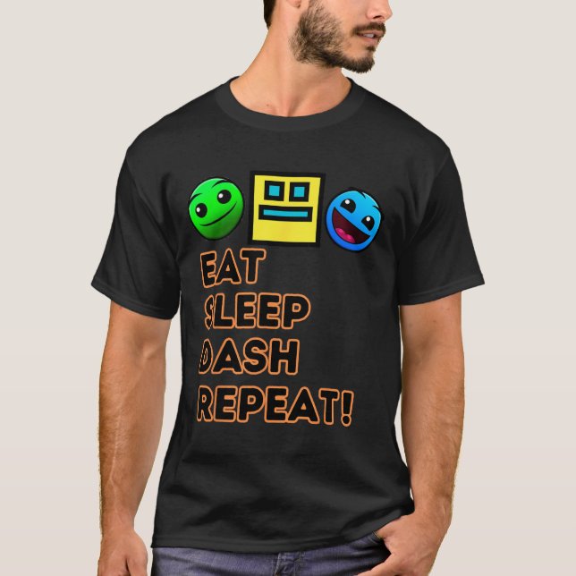 T-shirt Sleep Dash Répéter le jeu vidéo Géométrie Gamer vi (Devant)