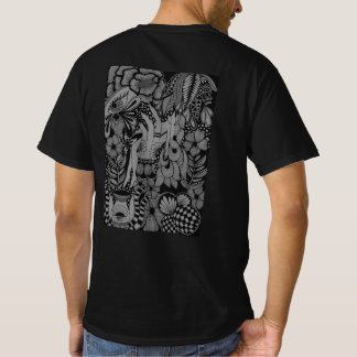 T-shirt Sleeping Beauty – Monochrome Floral Hand-Drawn Art