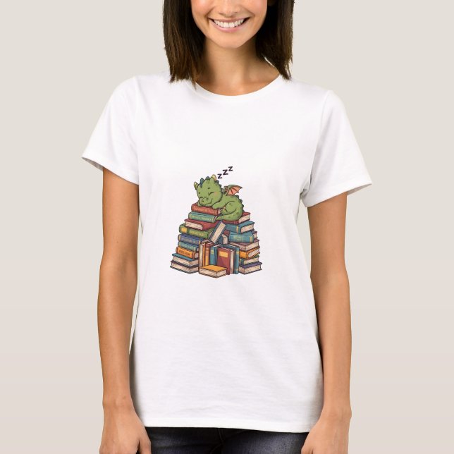 T-shirt Sleepy Bookworm Dragon (Devant)