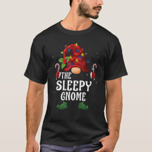 T-shirt Sleepy Gnome Buffalo Plaid Matching Family Christa