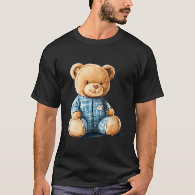 T-shirt Sleepy Teddy Bear In Cute Pajama Outfit  (Devant)