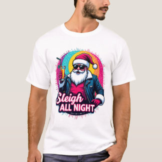 T-shirt Sleigh All Night Psychedelic Père Noël