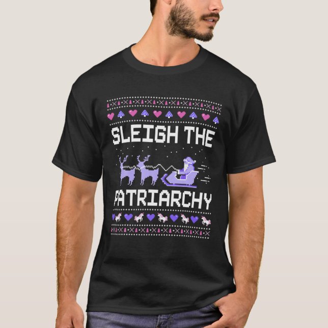 T-shirt Sleigh Le Mème Féministe Féministe Féministe Patri (Devant)