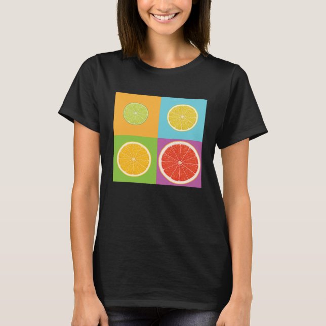 T-shirt Slice of Citrus Of Lemon Lime Orange Grapefruit (Devant)
