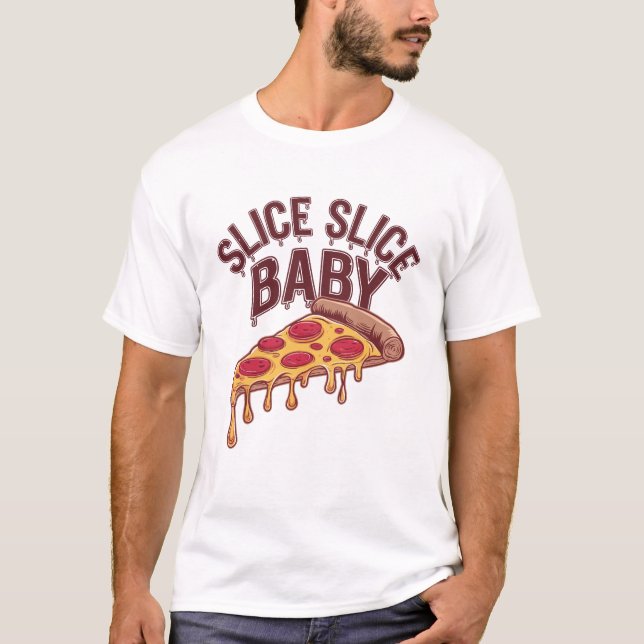 T-shirt Slice Slice Baby pizza amant (Devant)